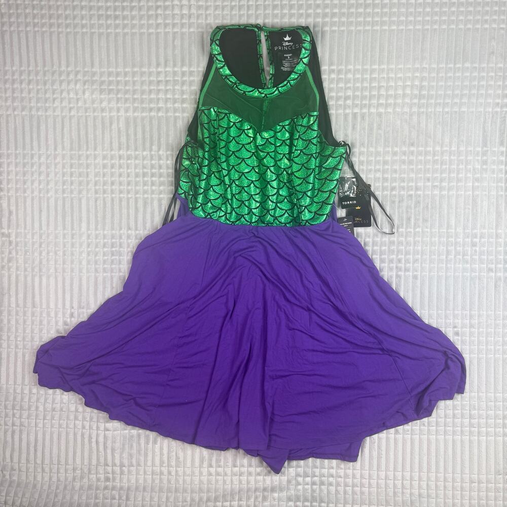 NWT Torrid Disney Little Mermaid Skater Dress 2X 18-20 Ariel Cosplay Halloween